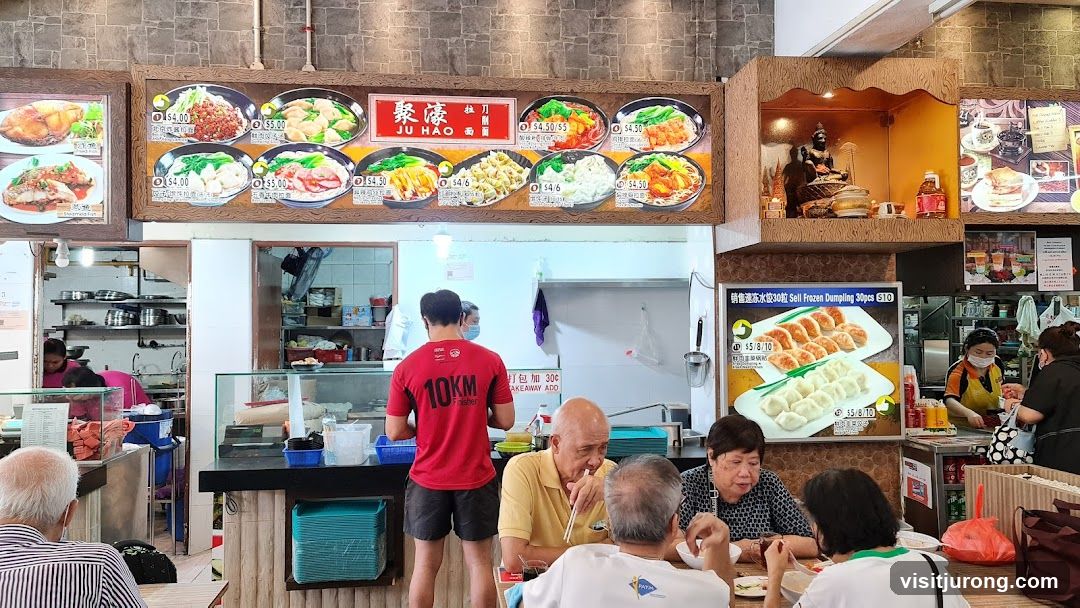 Food Stall with Menu and Diners