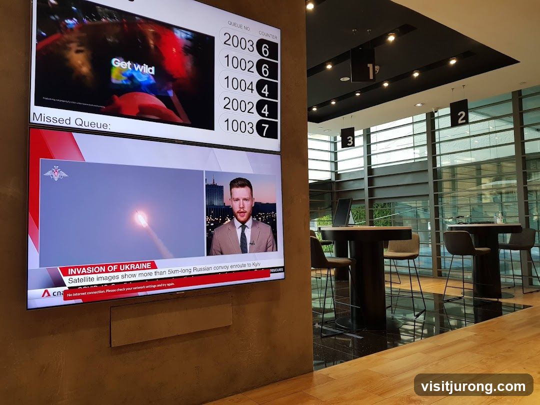 Queue Display and News Screen