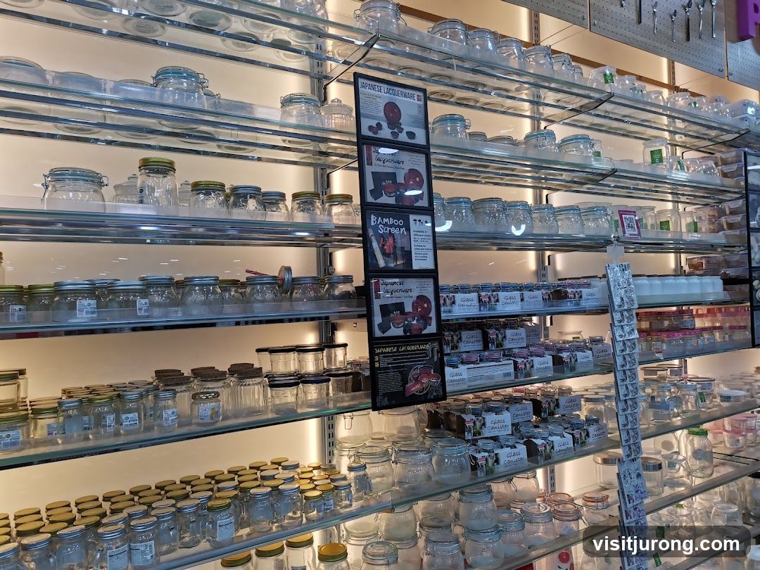 Glass Jars and Containers on Shelves