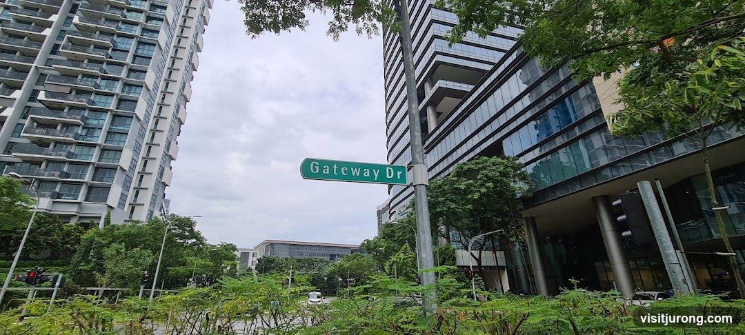 Street sign and modern buildings