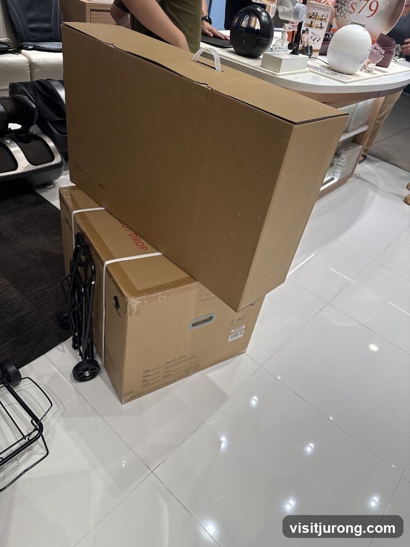 Cardboard Boxes and Shopping Cart