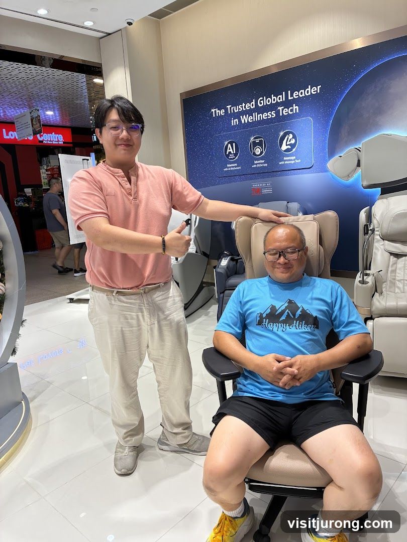 Two men in a wellness tech store
