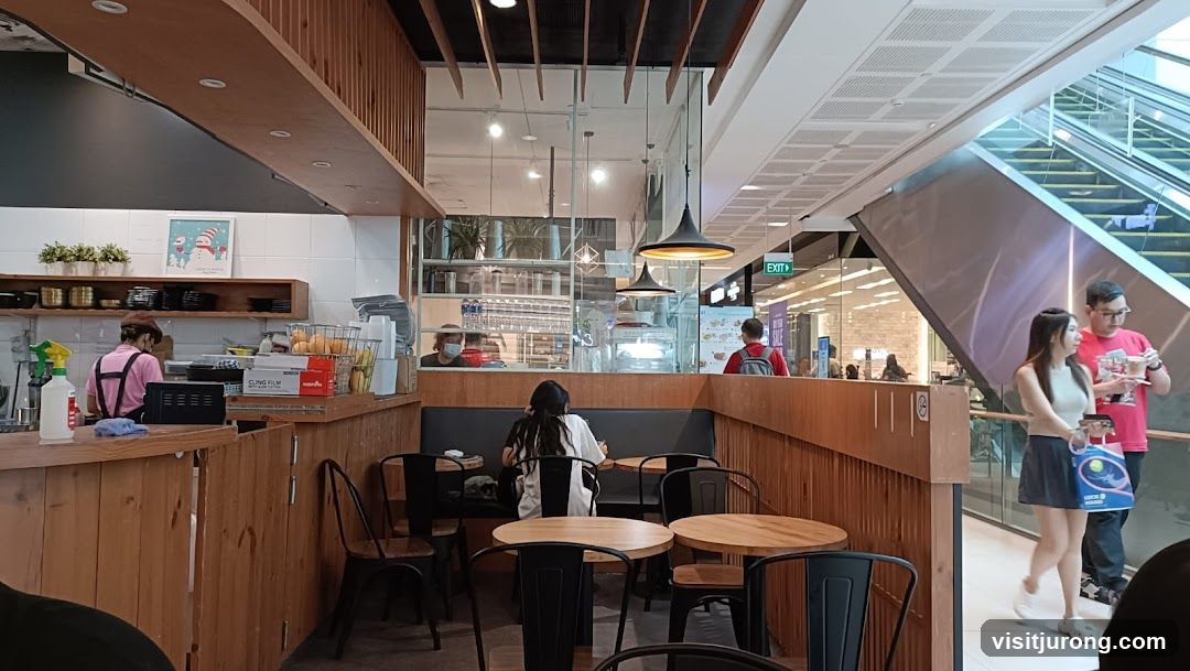 Cafe Interior with Seating and Counter