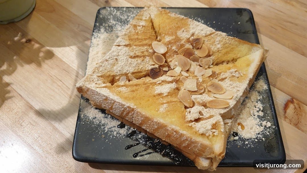 Sweet Toast with Almonds and Powdered Sugar