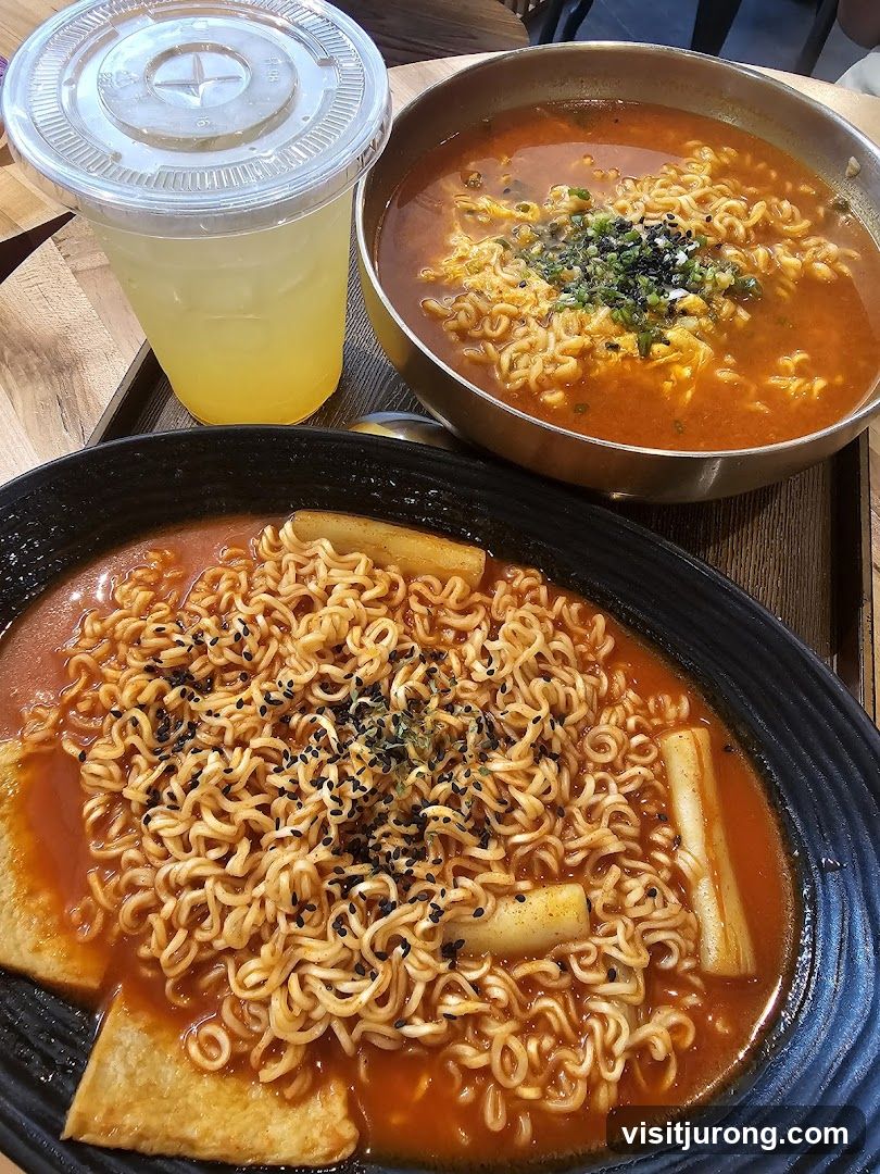 Spicy Noodle Soup and Drink