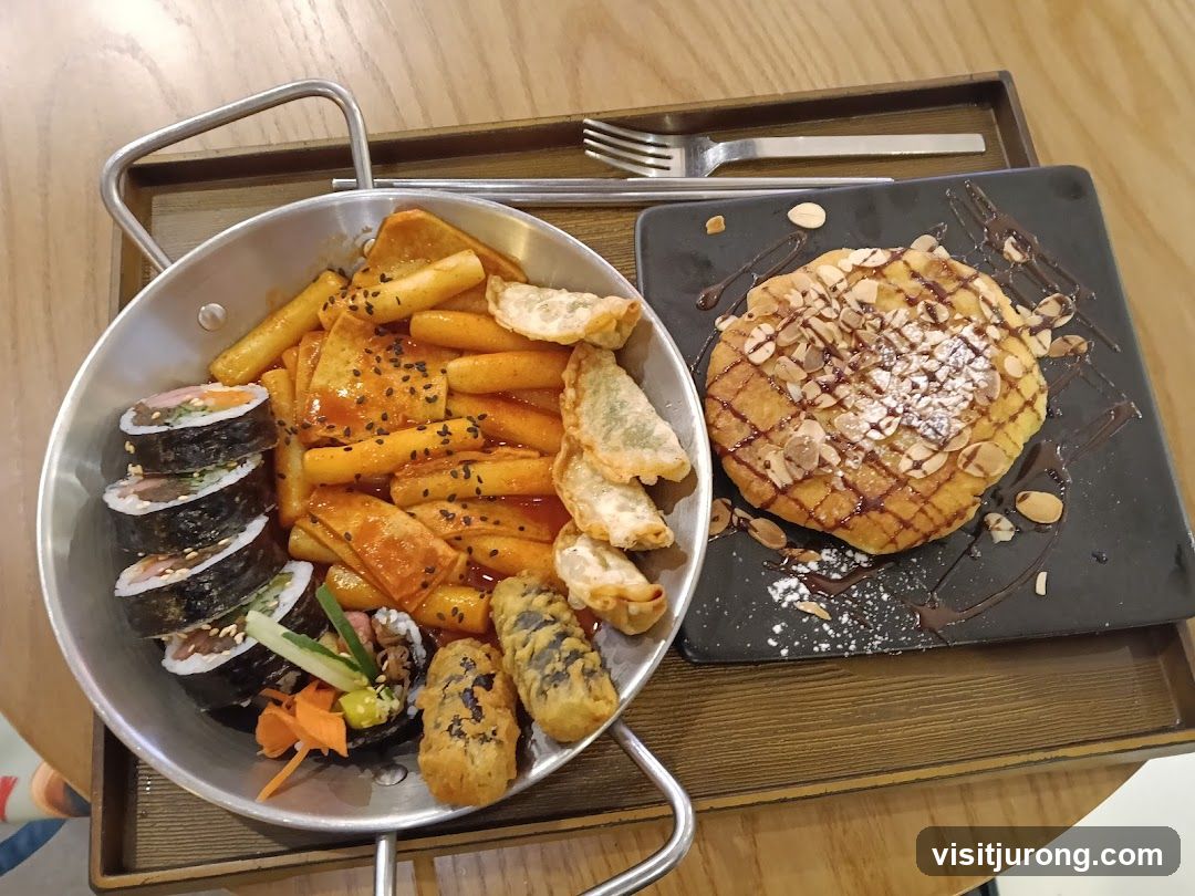Korean Food Platter and Waffle