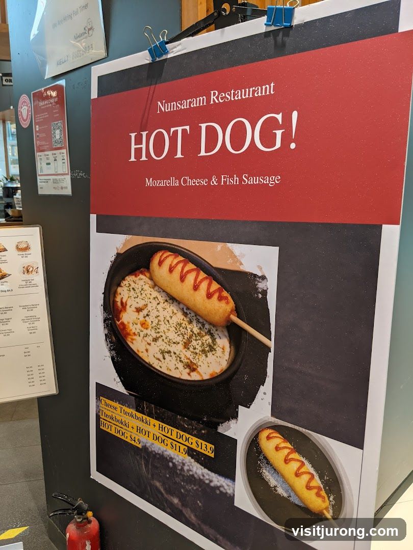 Nunsaram Restaurant Hot Dog Menu