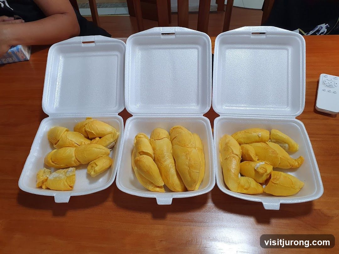 Durian Fruit in Takeaway Containers