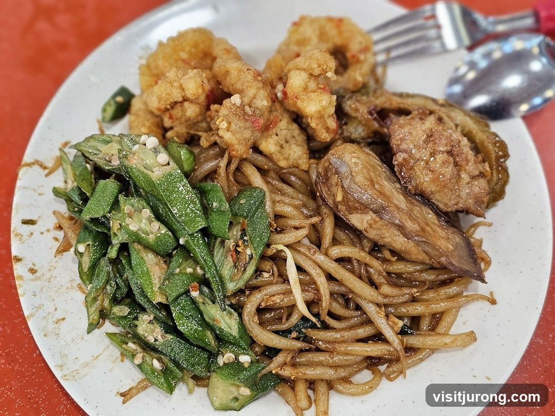Fried Calamari with Noodles and Vegetables