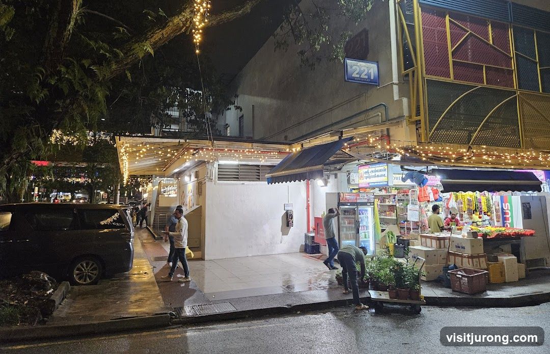Street view of a shop at night
