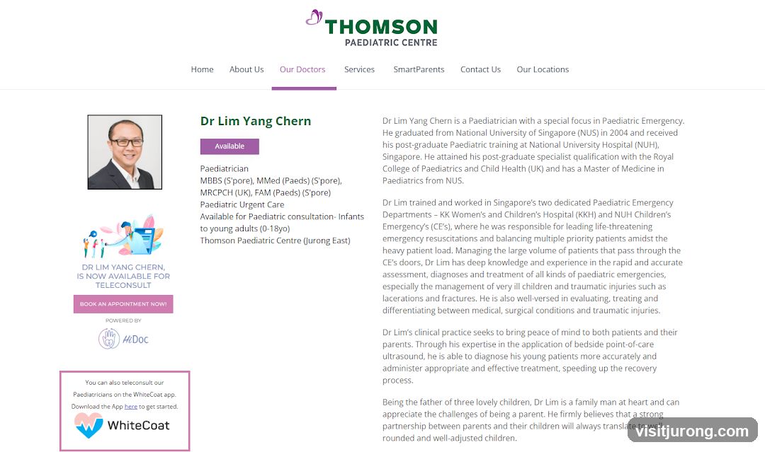 Dr Lim Yang Chern - Thomson Paediatric Centre