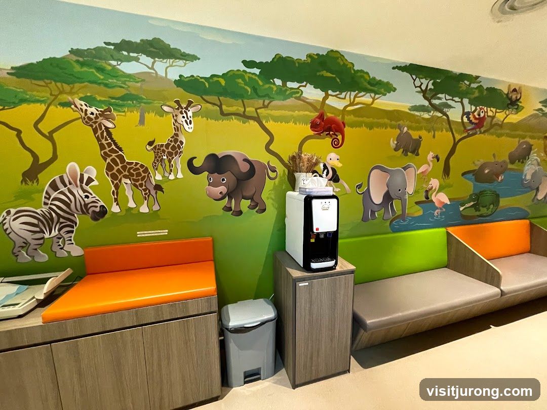Safari-themed waiting area