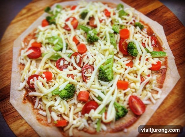 Uncooked Vegetable Pizza