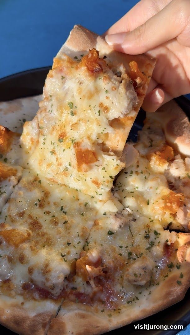 Close-up of a slice of pizza