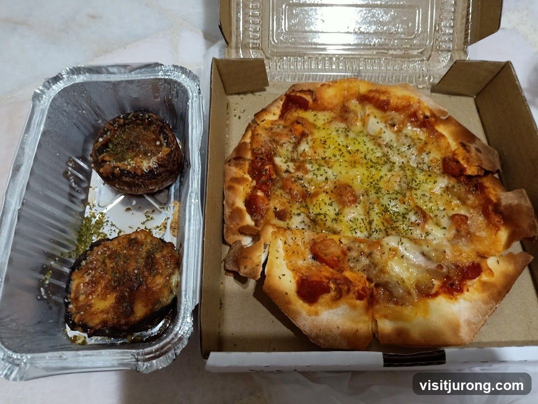 Pizza and Stuffed Mushrooms