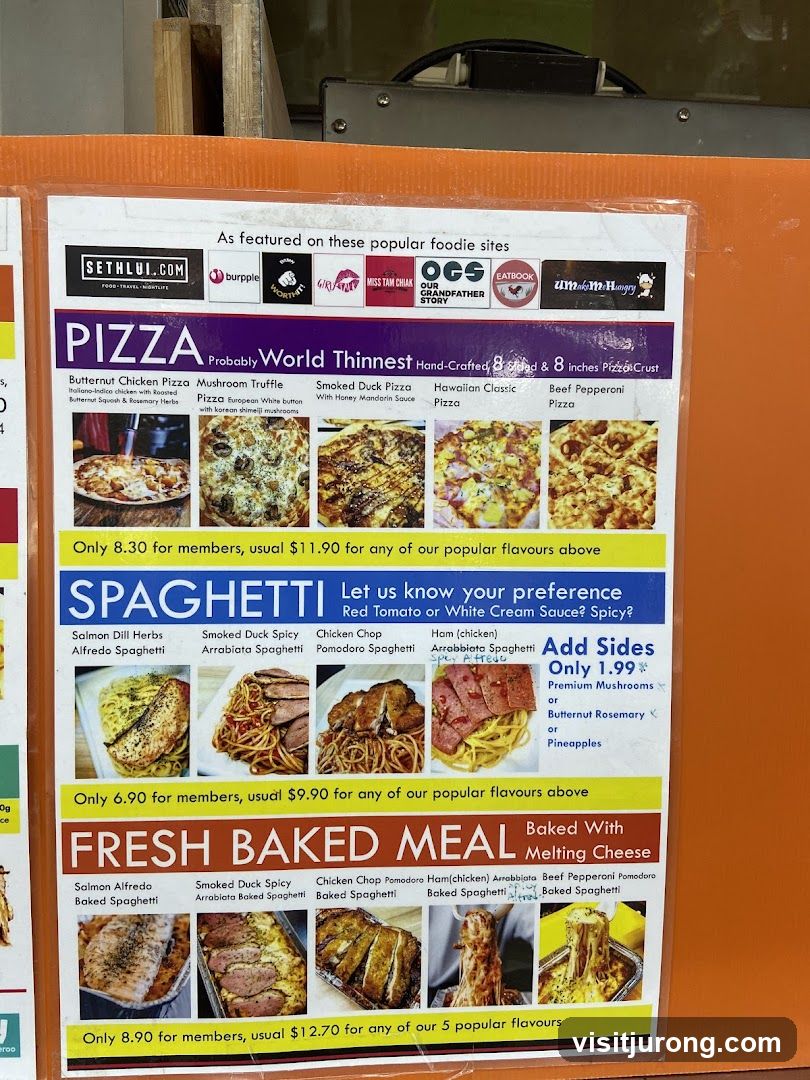 Pizza, Spaghetti, and Fresh Baked Meals Menu