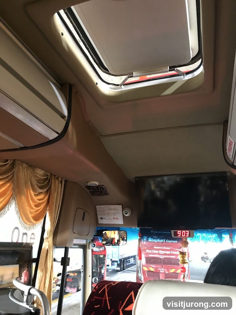 Bus Interior with Screen and Skylight