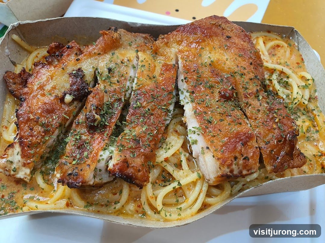 Spaghetti with Sliced Chicken