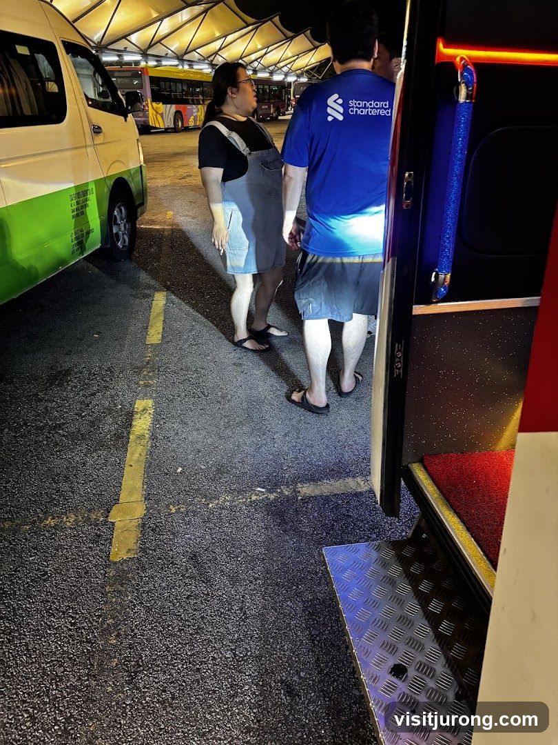 People waiting at a bus stop