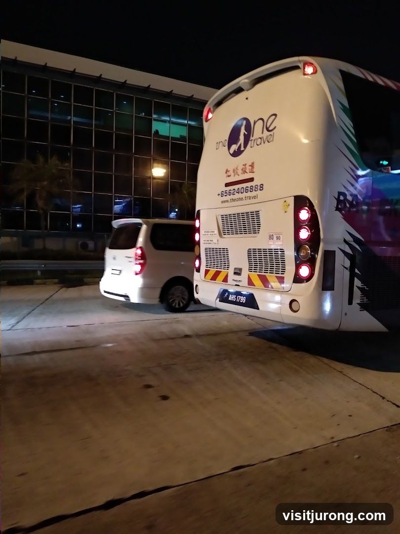 Bus with company logo