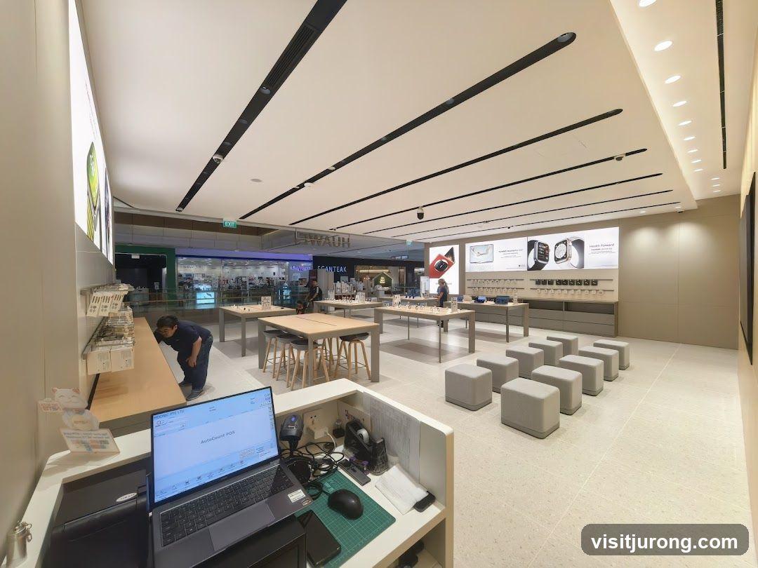 Modern electronics store interior