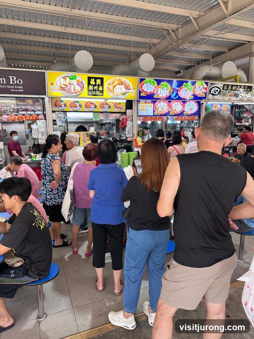 Food stalls with customers