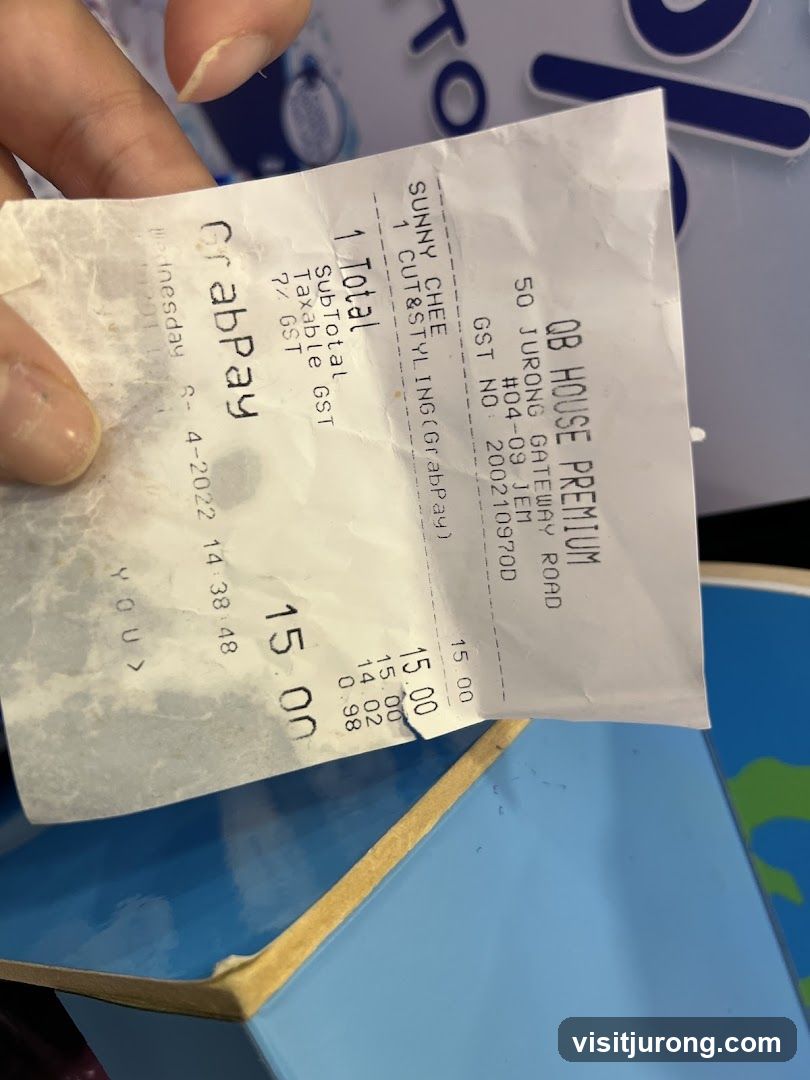 Receipt from QB House Premium
