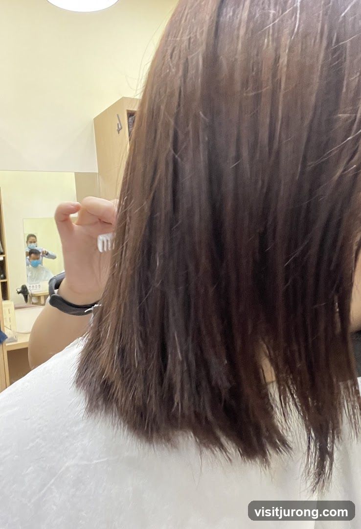 Hairdresser cutting hair