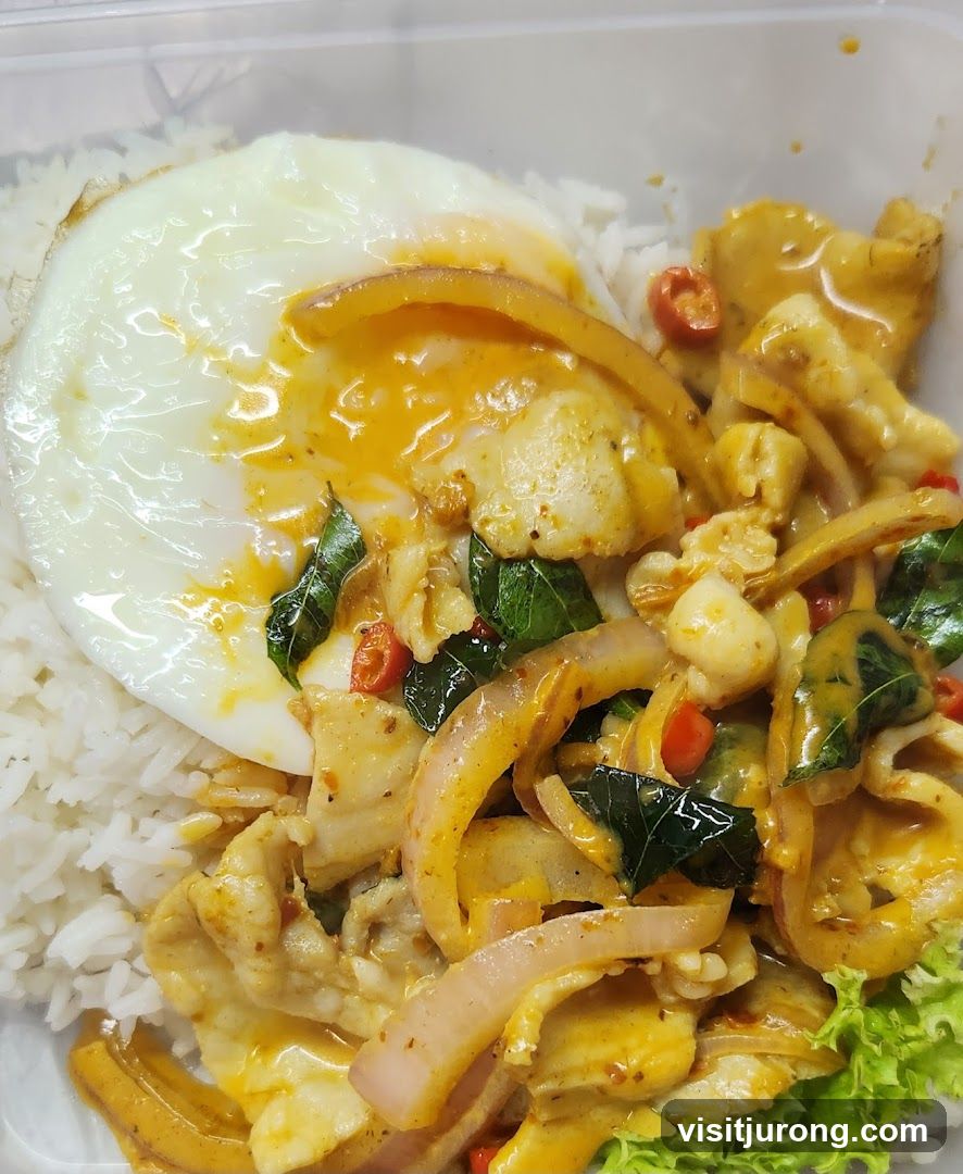 Curry Chicken Rice with Fried Egg