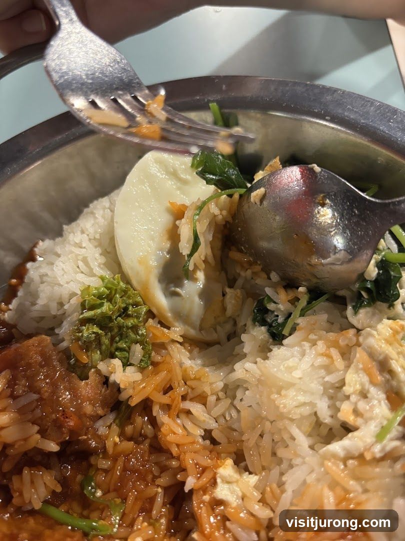 Rice dish with egg and vegetables