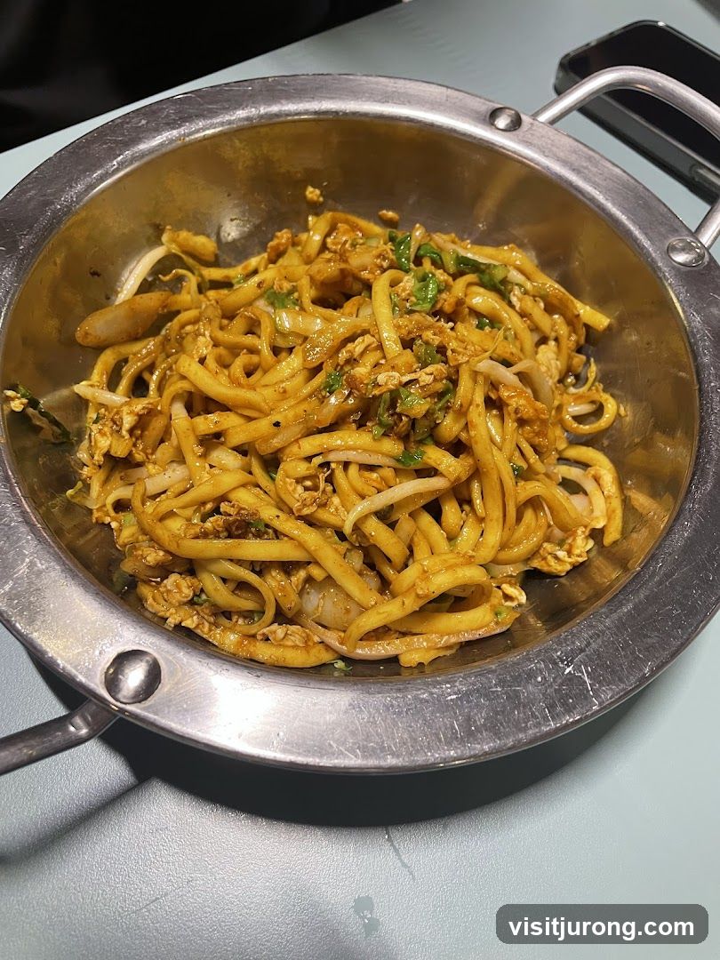 Noodles in a Metal Bowl