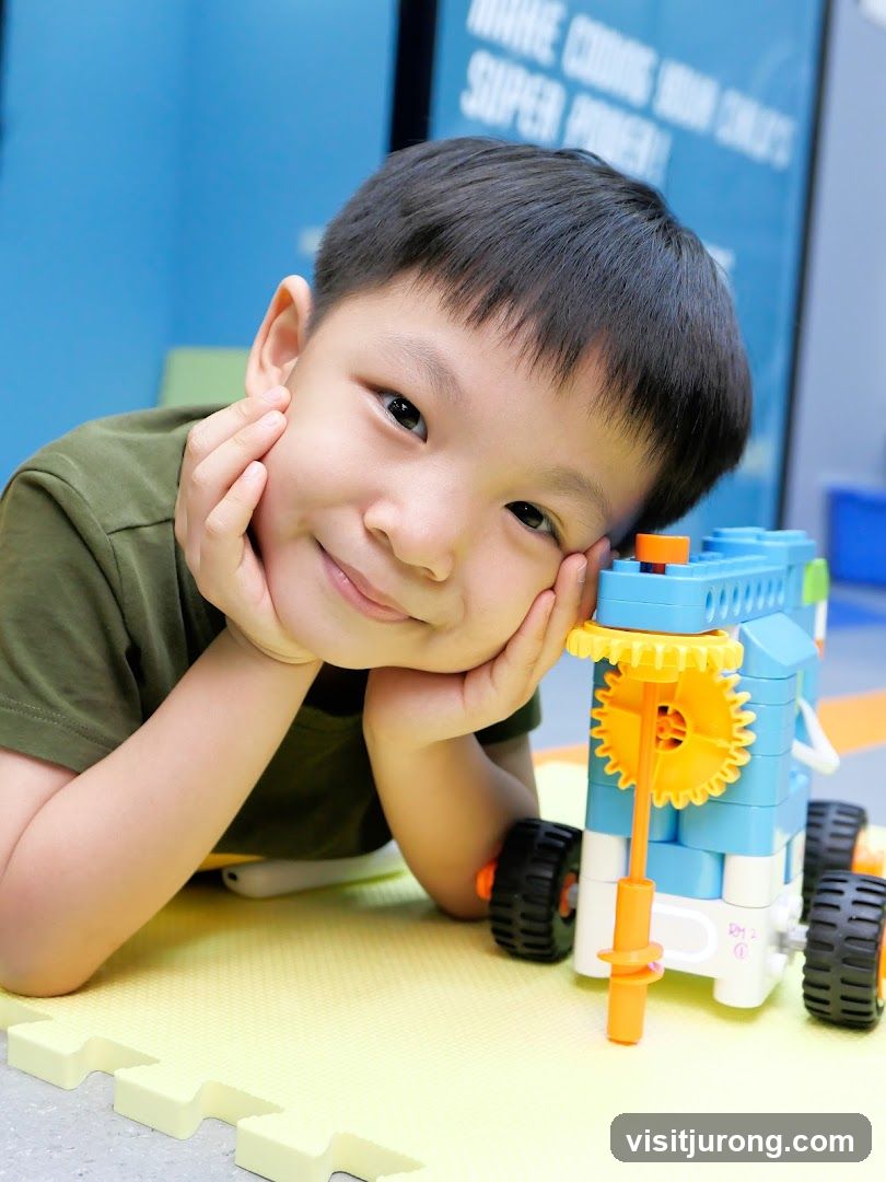 Boy with Toy Robot