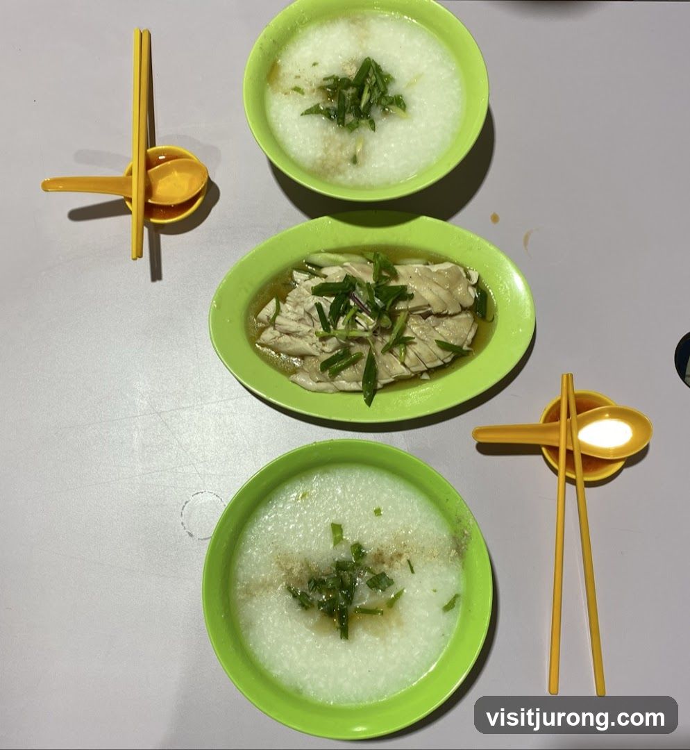 Congee and Chicken Dish