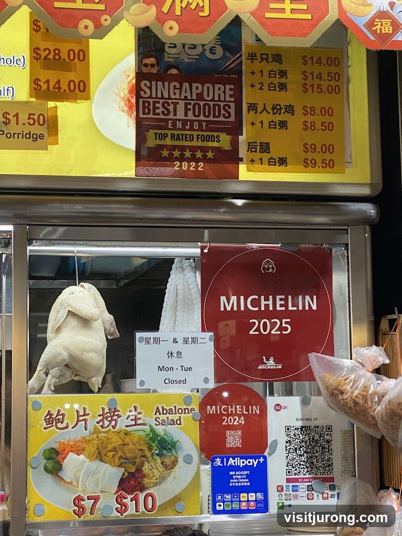 Food stall with menu and awards
