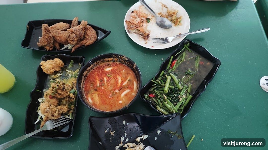 Table with leftover food
