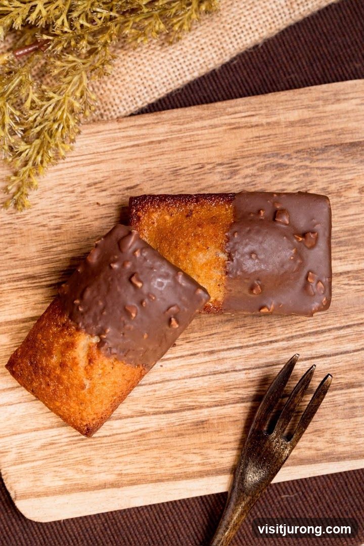 Chocolate-dipped financiers