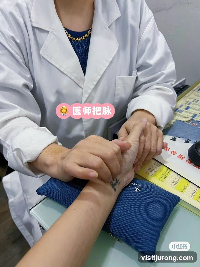 Doctor taking pulse
