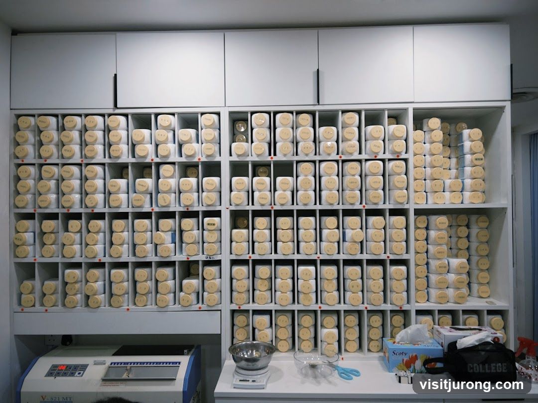 Storage shelves with jars