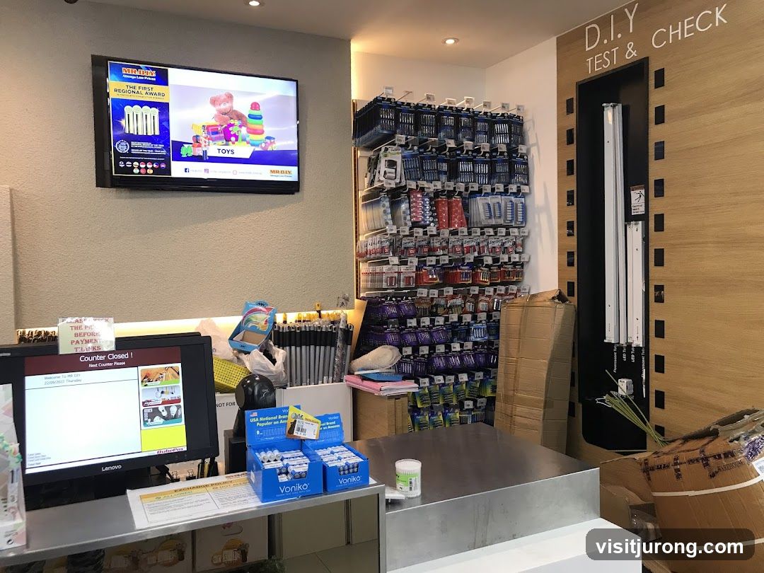 Store Interior with Shelving and Counter