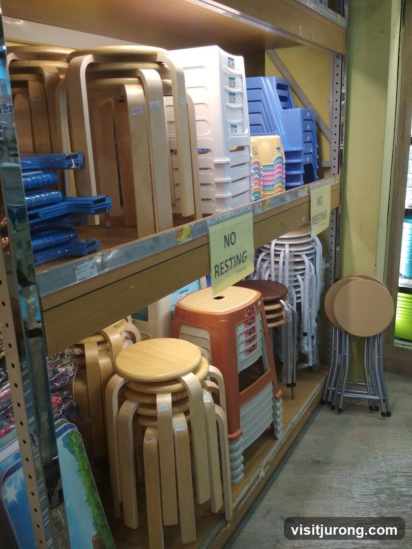 Stools on Shelves