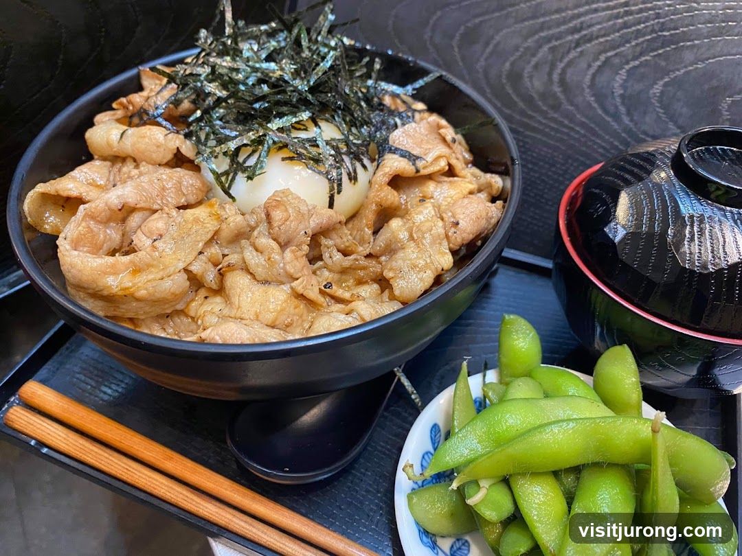 Pork Donburi with Edamame