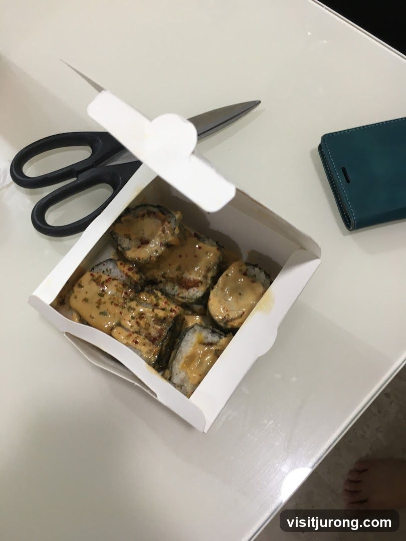 Sushi Rolls in Takeout Box