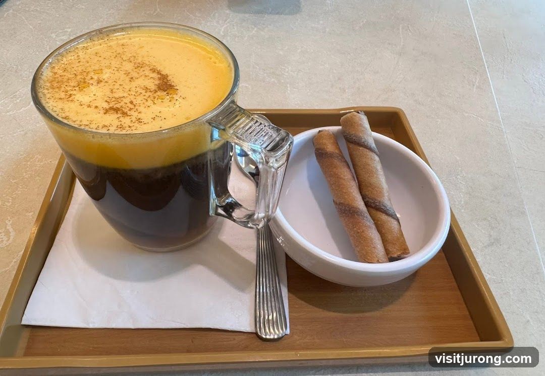 Coffee with Cream and Wafer Rolls
