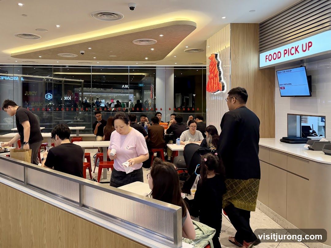 Restaurant Interior with Food Pick Up Sign