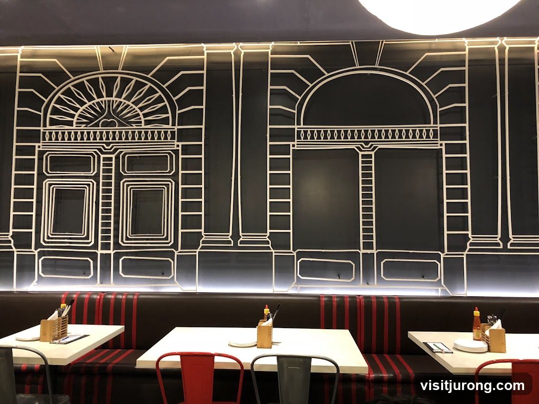Restaurant Interior with Decorative Wall Art