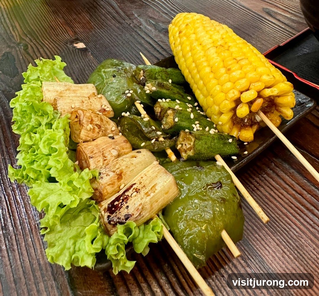 Grilled Skewers with Corn and Vegetables