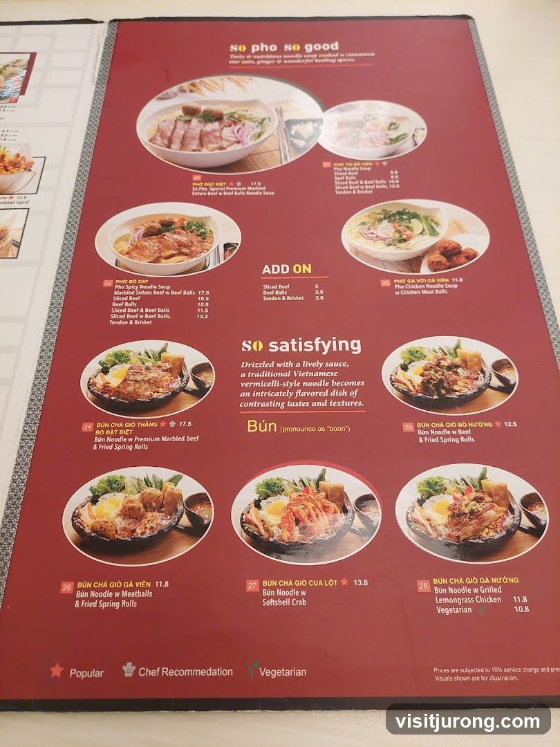So Pho So Good Menu