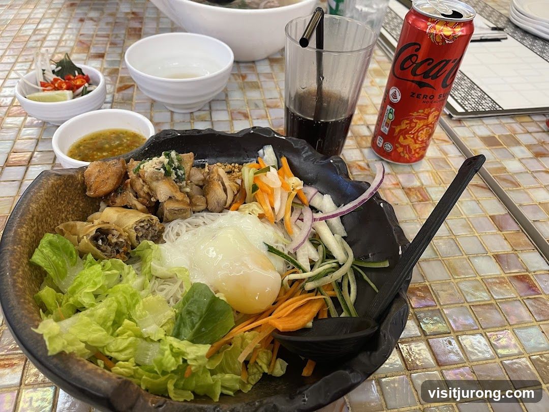 Vietnamese Noodle Bowl with Coca-Cola