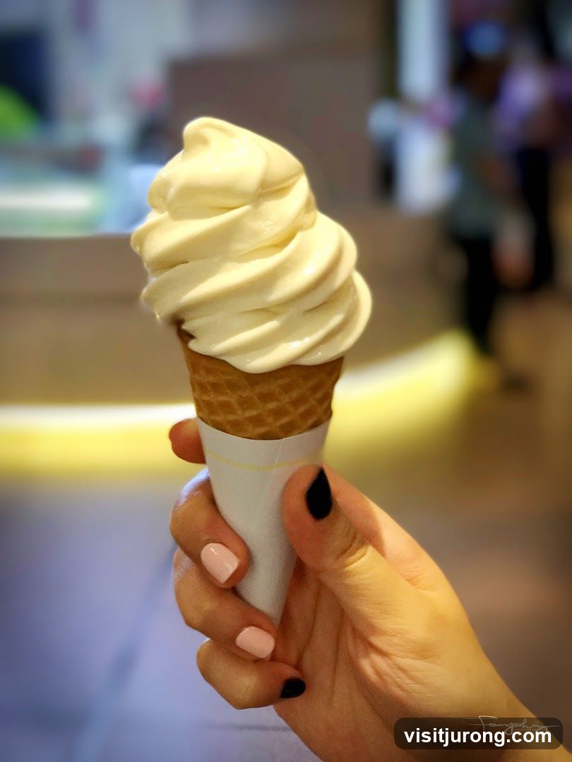 Hand holding ice cream cone