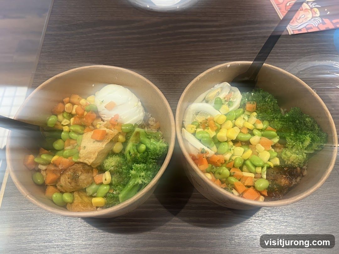 Two bowls of food